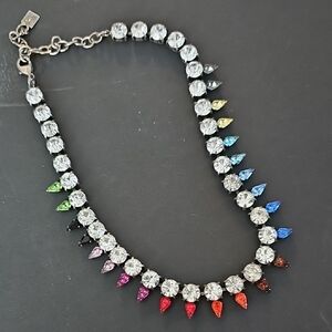 Vibrant Crystal Necklace with Silver Accents